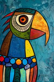 Peinture pop art colorée de perroquets sur Imperial Art House