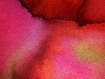 Le lac rouge - peinture à l'encre acrylique