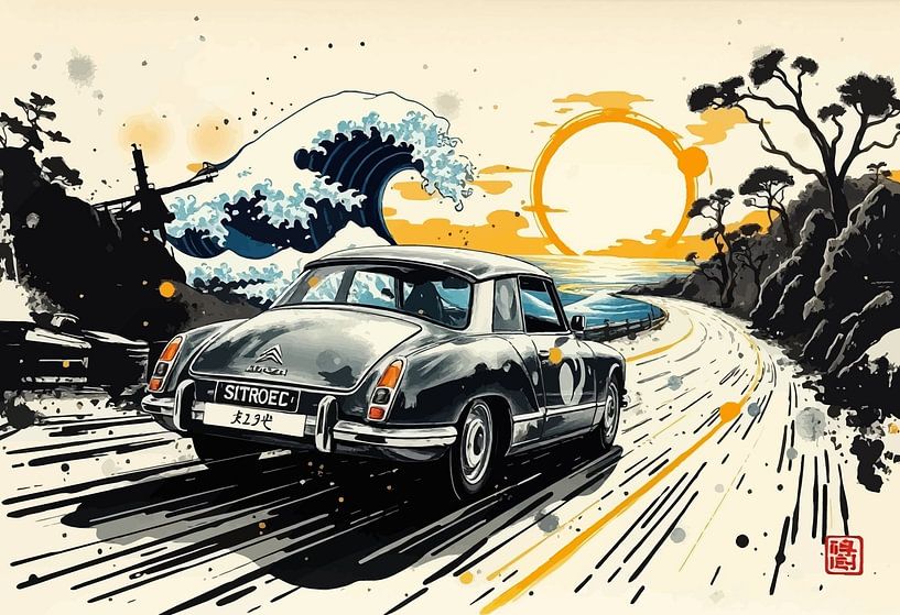 Citroën DS - Geist der Eleganz in Tinte von MIROKKU