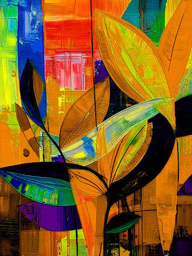 Modern Abstract. Organische vormen in warme tinten