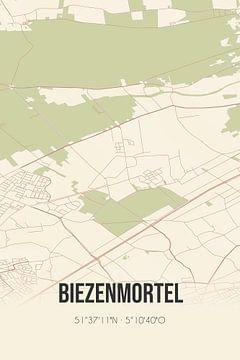 Vintage landkaart van Biezenmortel (Noord-Brabant) van Rezona