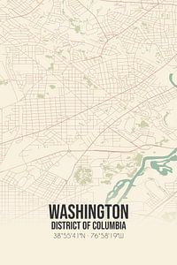Alte Karte von Washington (District of Columbia), USA. von Rezona