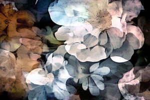 Antike Herbst Blumen Botanik in erdigen Farben