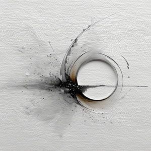 Ink Circle A Study in Zen Vastness Minimalistisches Poster Wandkunst