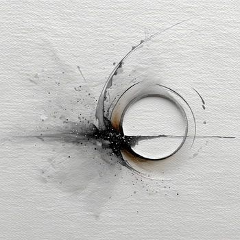 Ink Circle A Study in Zen Vastness Minimalistisches Poster Wandkunst
