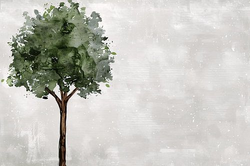 Eenzame boom abstracte kunst