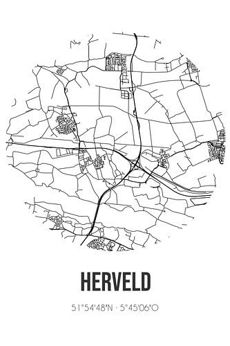 Herveld (Gelderland) | Landkaart | Zwart-wit