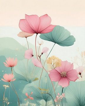 Botanische illustratie: Sereen bloemenschilderij van Studio Pieternel