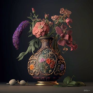 Still life with flowers. by Gelissen Artworks
