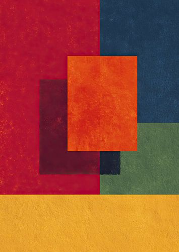 Geometrisch kleurveldvierkant met vintage textuur