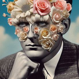 Klassische Büste mit Blumenkopf von Evelin