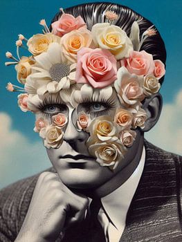 Klassische Büste mit Blumenkopf