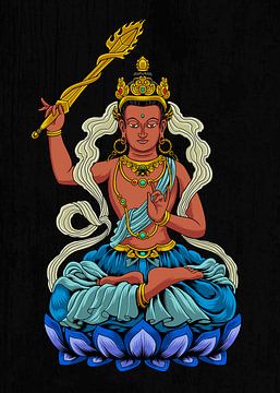 Manjushri - Boeddhistische godheid van wijsheid van Pixelbull Design