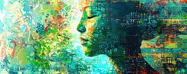 Modern Portrait | Abstract Colourful Profile by Art Whims