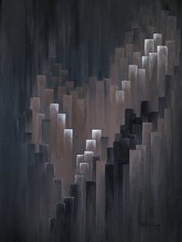 Fantasy landscape abstract 2 black by Edeltraut K. Schlichting