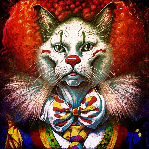 Clown with a hangover (art, Van Gogh style)