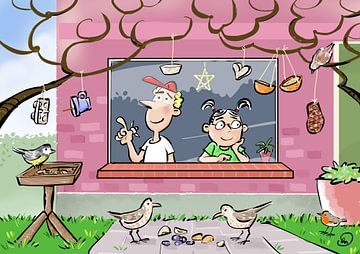 Nourrir les oiseaux sur Herman Nauta