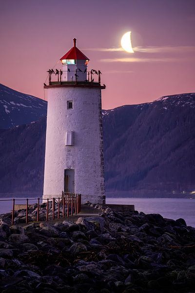 Hogstein lighthouse in winter, Godøy, Ålesund, Norway by qtx