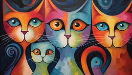 Buntes Katzenpanorama von TheXclusive Art