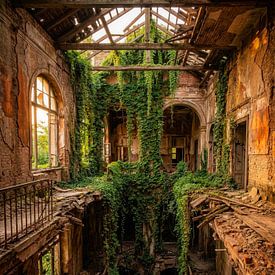 An abandoned building with nature reclaiming it by But First Framing