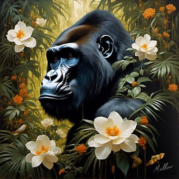 Flore de la jungle Surréalisme : Gorille sur Mellow Art