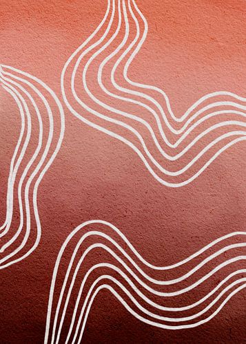 Intemporel - motif abstrait vieux rose/corail/saumon