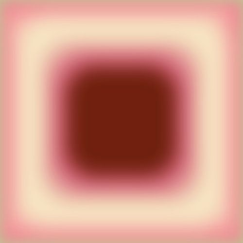 Luchtige, abstracte kleurverloop in roze en perzik. Minimalistische kunst in retrostijl uit de jaren 70