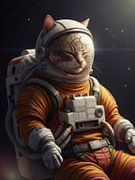 Adventurous Cat Astronaut Exploring Deep Space