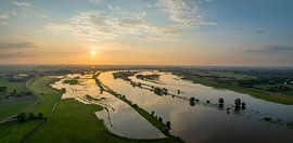 IJssel landscape during sunset seen from above by Sjoerd van der Wal Photography