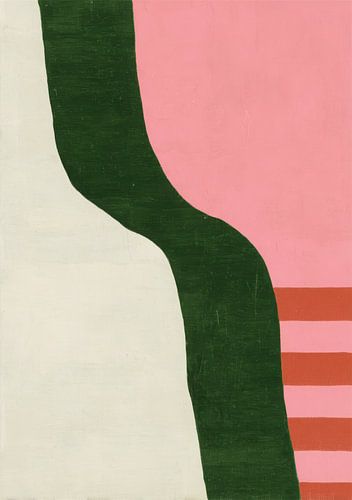 Minimalistisch kleurenblokontwerp groen roze oranje