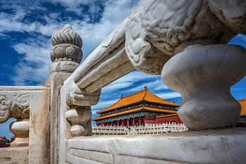 Schöne Aussicht auf die kaiserliche Verbotene Stadt (Palastmuseum) in Peking - China