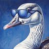 Swan Hip Blue | Beaked Blues Brother sur Peintures accrocheuses
