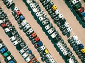 Trucks in a row at a parking lot seen from above by Sjoerd van der Wal Photography thumbnail