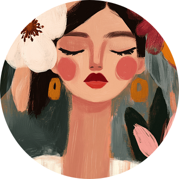 Portret, moderne illustratie van Carla Van Iersel