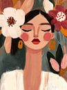Portret, moderne illustratie van Carla Van Iersel thumbnail