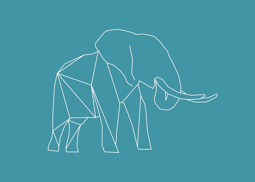 Elefant - Grafische Tiere von Dieuwertje Ontwerpt