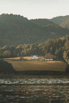 De drie buren op de eenzame berg in Noorwegen van Slashley Photography