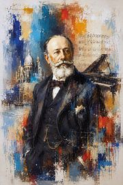 Painting of Camille Saint-Saëns, French composer and pianist. by Johannes