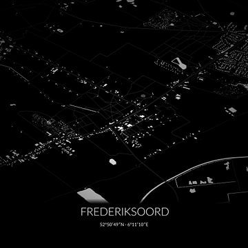 Schwarz-weiße Karte von Frederiksoord, Drenthe. von Rezona