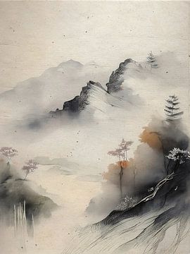 Misty Japanese Mountain Landscape (2) by Studio Pieternel