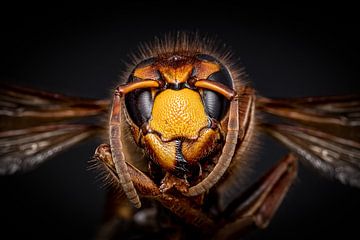 Macro portret van een Hoornaar van Victor van Dijk