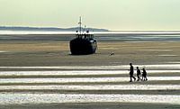 Terschelling met de boot droogvallen op het wad