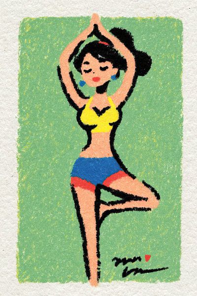 Vrouw Yoga | Happy Woman in Yoga van OMG Art