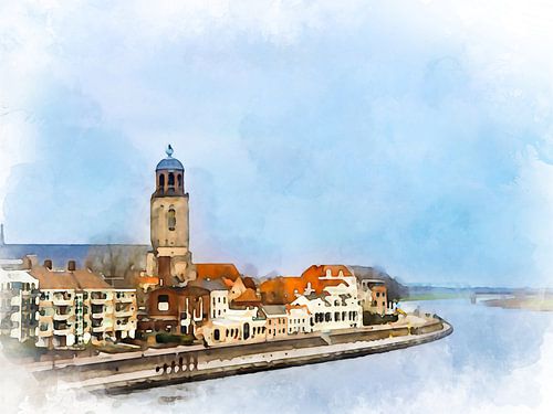 Zicht op Deventer, Overijssel, Nederland.