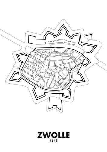 Plan de la ville de Zwolle 1649
