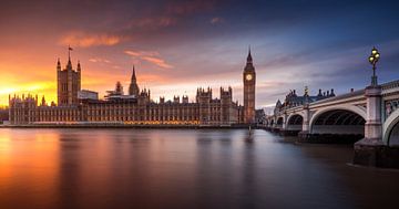 London Palace of Westminster Sunset, Merakiphotographer  by 1x