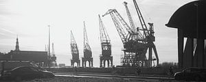 Kräne im Hafen von Antwerpen von Jolanda Kraus