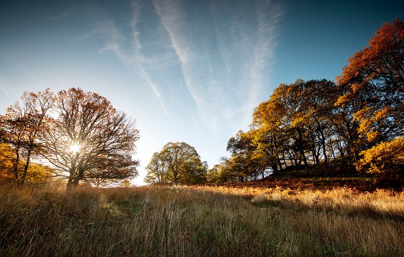 Sonnenuntergang am Ende eines Herbsttages in Schottland von Guido Boogert