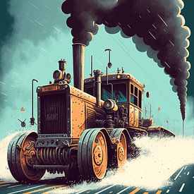 Fantasy Stoommachine - Vector Art van Tim Kunst en Fotografie