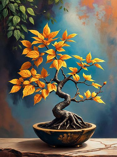 Gouden blad Bonsai